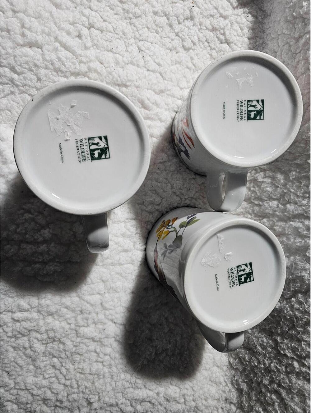 (Set of 3) National Wildlife Federation Humming Birds Coffee Mug Cup White 4.5" - Picture 11 of 12